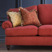 美式客厅沙发靠垫套抱枕套，样板房卧室靠包进口(包进口)高档双面提花布红色
