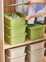 桌面收纳盒带盖浴室厨房，置物盒方形杂物，筐衣柜整理化妆品收纳盒子