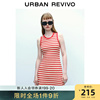 UR2023秋季女装美式复古设计感撞色条纹无袖连衣裙UWU730028