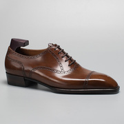 acme手工固特异中棕擦色小牛皮，oxford牛津鞋男士商务正装皮鞋