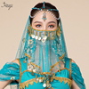 印度舞演出服装配饰敦煌舞蹈遮脸面纱异域表演面罩，道具蒙面纱巾女