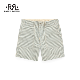 rrl男装24年夏经典(夏经典)版，条纹户外短裤rl93446