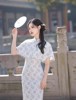 春夏季年轻款少女改良旗袍新中式国风斗篷披肩，两件套连衣裙高级感
