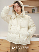 小个子白色羽绒服女短款2022冬季90白鸭绒(白鸭绒)面包服韩版宽松外套