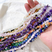 天然水晶碎石半成品手链饰品，项链串珠diy手工，配件紫水晶随形散珠