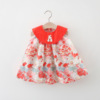 女宝宝裙子0-2-3岁4女童，夏装1婴儿涂鸦衣服，洋气6个月女童公主裙