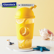 glasslock韩国进口水杯玻璃杯女可爱茶杯吸管杯大人杯子网红水杯