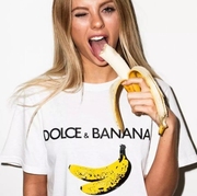 DOLCE & BANANA T Shirt 夏季女士短袖t恤水果香蕉印花上衣