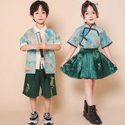 六一儿童表演服男女童马面裙汉服套装幼儿园中国风舞蹈演出服国潮