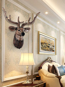 招财鹿头装饰壁挂北欧创意，家居墙壁挂饰，新中式客厅玄关背景墙挂件