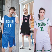 篮球服女套装男排足球队服定制学生班服运动比赛球衣短袖假两件夏
