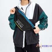 vans范斯黑色拼接logo腰包，挎包小包帆布运动包vn0a4bqeblk