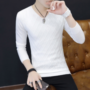 秋季男士毛衣韩版学生V领套头针织衫薄款外套青少年潮流冬季长袖