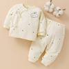 新生婴儿衣服秋冬a类，套装分体无骨和尚服纯棉，初生0-3个月夹棉加厚