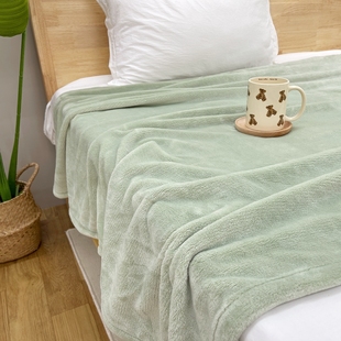 秋冬毛毯子(毛毯子)床，上用空调毛毯小被子，办公室午睡珊瑚法兰绒加厚铺床垫