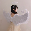 天使翅膀道具羽毛精灵背饰拍照万圣节cos成人白色仙女小配饰装饰