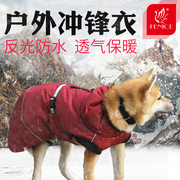 玄鸟专业宠物雨衣户外冲锋衣 防风防水防寒中大型犬冬季保暖夹克