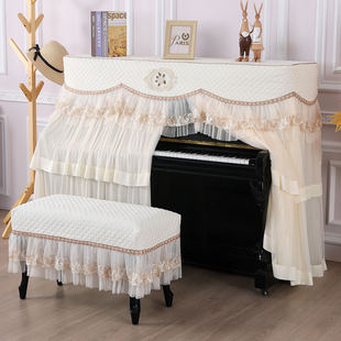 典雅大气韩式加厚钢琴罩欧式钢琴全罩布艺中开钢琴套防尘罩凳罩