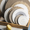 日式亚麻隔热垫圆形编织垫子创意棉质杯垫碗垫子锅垫餐垫家用