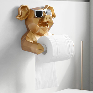 可爱动物卫生间卷纸筒置物架免打孔厕纸架创意墙壁挂式厕所纸巾盒