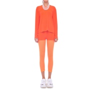 未来复古纽约设计师，nk橙色复古休闲网纱透视拼接打底裤