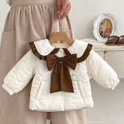韩版女宝宝冬装棉袄外套女童加绒棉服婴幼儿保暖开衫婴儿夹棉上衣