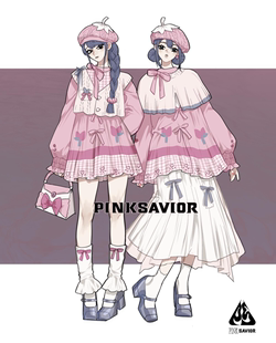 pinksavior恋与花事春夏梦幻，粉色系森女叠穿针织衬衫套装