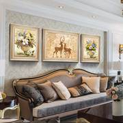 客厅装饰画三联画壁画，欧式大厅福禄上海美式沙发背景墙画挂画