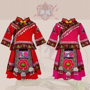 彝族女童裙子套装 亲子绣花女孩服装 彝族火把节生活民族服饰