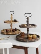 木制托盘甜品架森系双层三层蛋糕，盘木质甜品台装饰托盘展示架道具