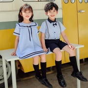 儿童POLO枣红色男童T恤夏季薄女童夏装英伦风蓝色小学生校服短袖