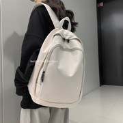 书包女大学生设计感小众百搭pu双肩包男潮流，ins韩版高中旅行背包