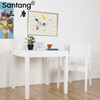 三唐 简约时尚现代塑料白色仿藤编织椅 休闲咖啡扶手客厅家具餐椅