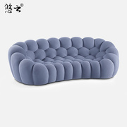 悠云rochebobois设计三人沙发，布艺bubble网红沙发小户型真皮沙发