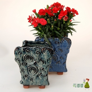 花婆婆欧式陶瓷花盆，云中幻彩多肉绿植，花盆陶瓷花盆