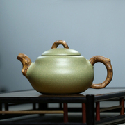 家用泡茶壶宜兴名家手工紫砂壶，复古原矿豆青砂绞泥中式功夫茶具