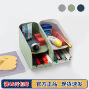 韩国文具Tale创意商务办公笔盒桌面双层收纳盒简约磁吸整理托盘