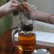 大容量透明玻璃泡茶杯带盖把加厚茶水分离花茶杯办公室过滤水杯子