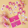 网红粉色草莓熊烘焙(熊，烘焙)蛋糕装饰儿童，生日甜品台派对可爱卡通小熊插件