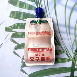 韩国进口乐天乳酸菌味可吸冰淇凌袋装方便冰淇淋133g