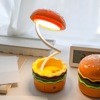 可爱汉堡小台灯桌面装饰小夜灯汉堡包摆件充电式伸缩照明灯氛围灯