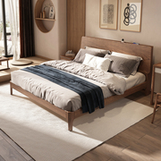 新中式实木床北欧简约双人床1.5米1.8米卧室婚床白蜡木家用大床