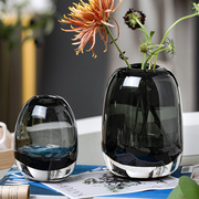 日式简约创意原色玻璃花瓶，水培鲜花插花工艺品客厅装饰品餐桌摆件