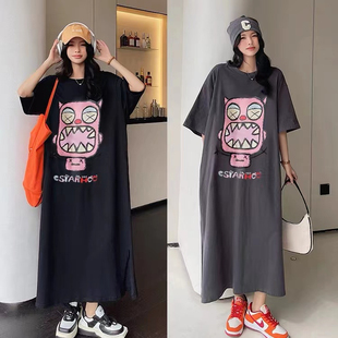 加长遮臀健身服女宽松显瘦运动上衣夏跑步短袖速干T恤大码瑜伽服