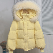 2022冬季小个子真大毛领羽绒服女短款加厚甜美风洋气外套