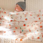 婴儿浴巾包巾婴儿纯棉纱布，竹纤维新生儿婴儿襁褓包被盖毯超薄单层