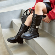 女童靴子冬季2023英伦风儿童马丁靴4小女孩高筒公主长靴6岁12