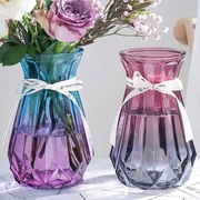 欧式花瓶玻璃客厅摆件创意ins风高颜值简约小花瓶U家用鲜花插花器