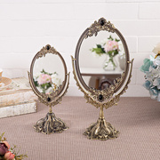 欧式复古公主镜子化妆镜，女台式桌面大号金属高清双面，镜仿古铜镜