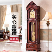 赫姆勒立式钟机械(钟机械，)座钟欧式落地钟客厅中式复古大摆钟